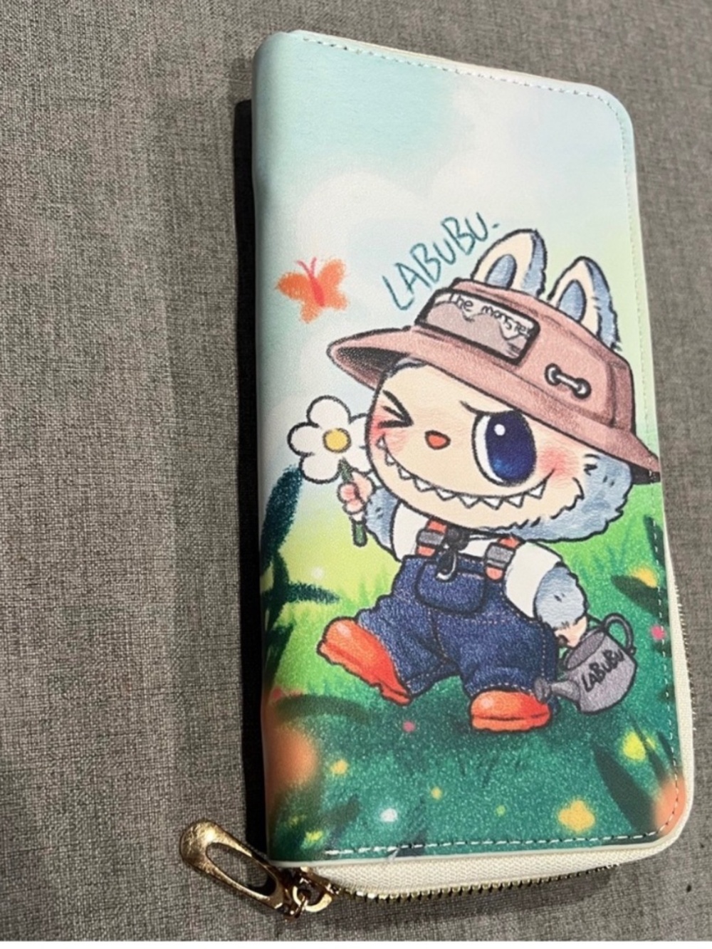 Labubu character zip up wallet
